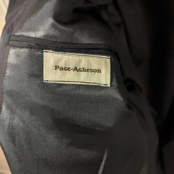 Cambridge Black Pure Wool Pinstripe Pants Blazer Suit Set (XL) (Sz 42 Tall 36W) - Picture 11 of 16